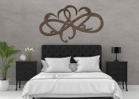 Drevený svadobný obraz – Prepletené srdcia lásky