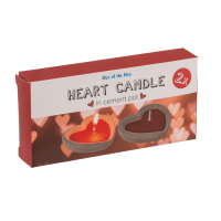 Sviečka v tvare srdca v cementovom obale – 2 ks
