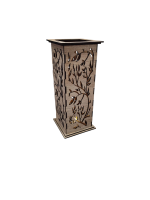 Vysoký drevený svietnik - Konáre s listami