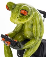 Keramická žabka cestovateľ – s kufrom a mobilom