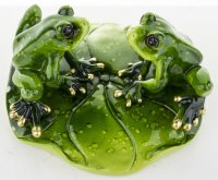 Keramické žabky – pár na listovom ostrovčeku