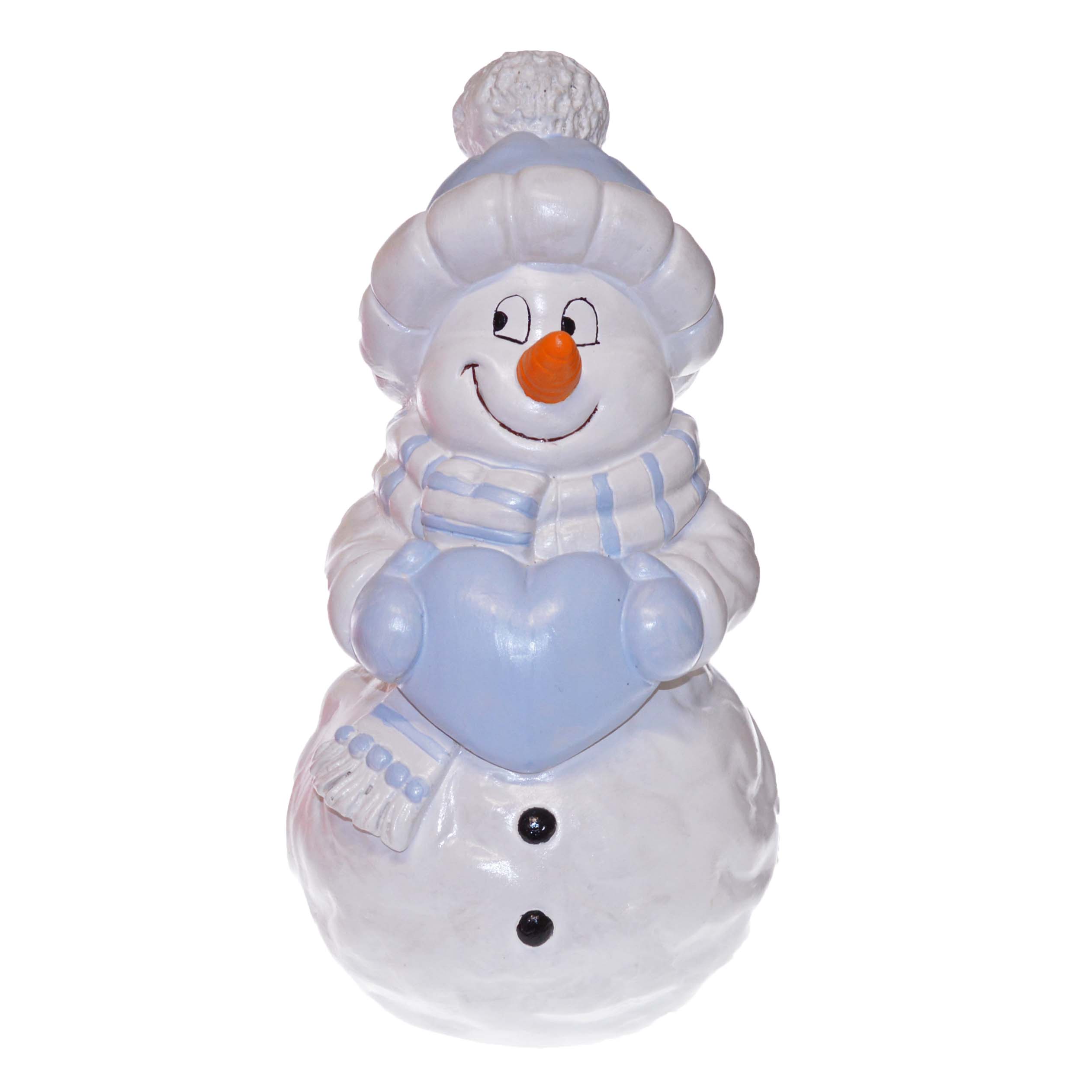 Záhradná postava - Snehuliak so srdcom