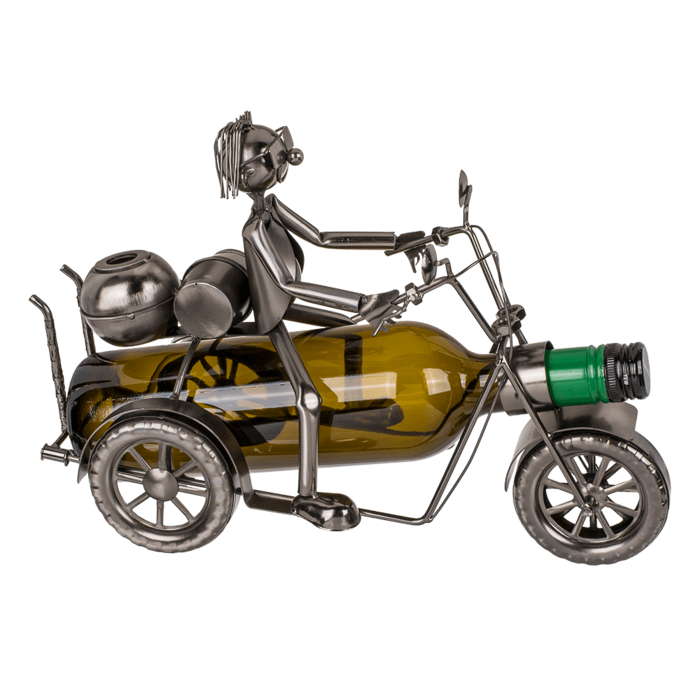 Kovový držiak na fľaše - Motorka