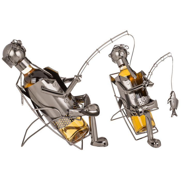 Kovový držiak na fľaše – Rybár