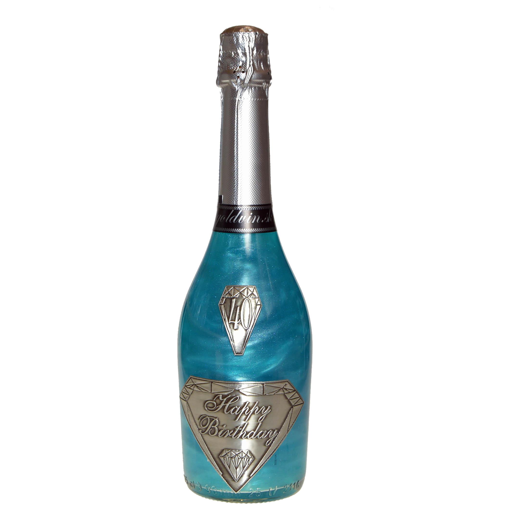 Perlové šampanské GHOST modré - Happy Birthday 40