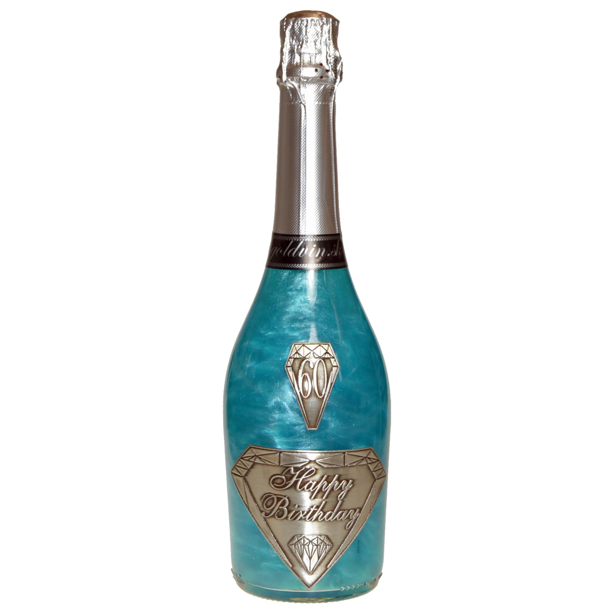 Perlové šampanské GHOST modré - Happy Birthday 60