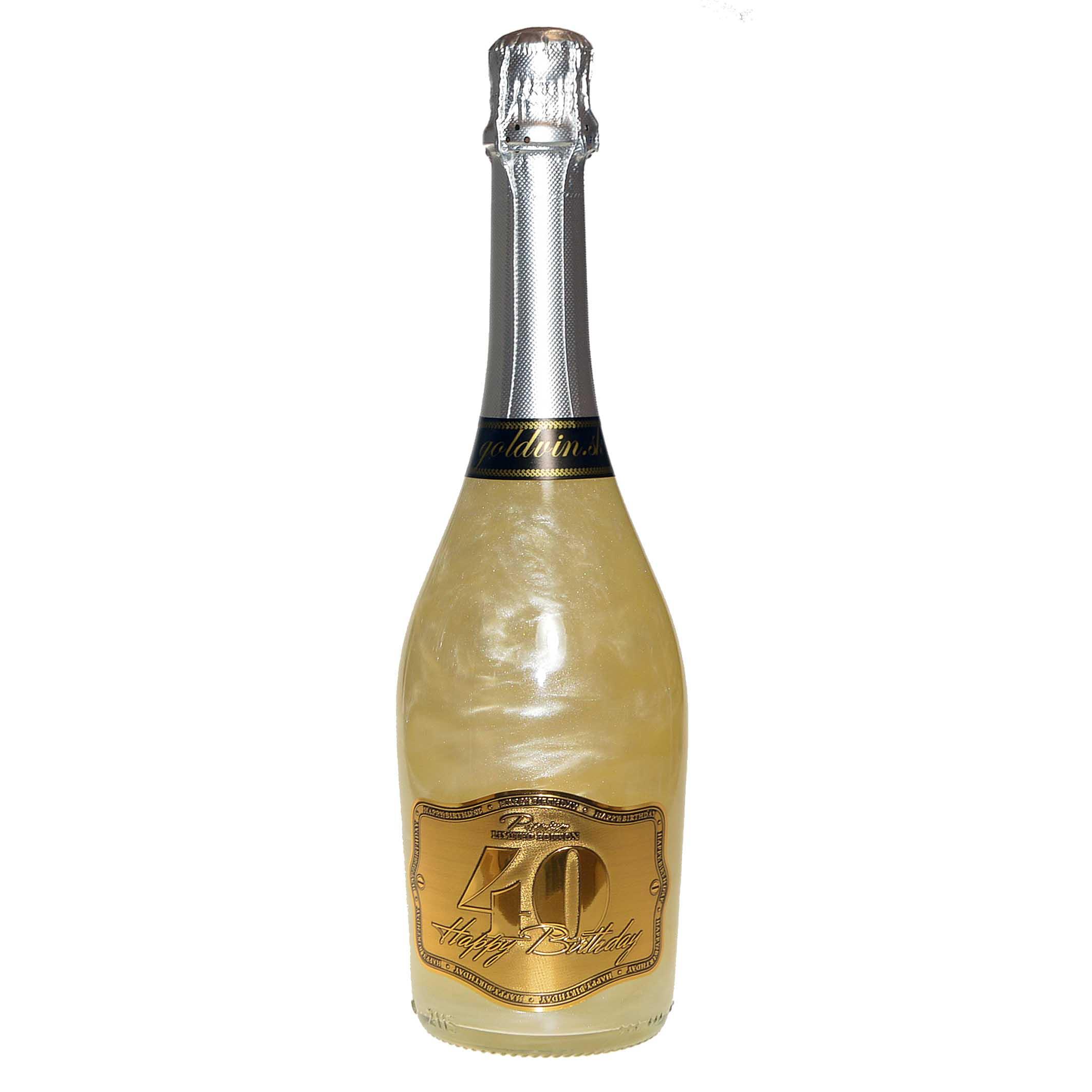 Perlové šampanské GHOST strieborné - Happy Birthday 40