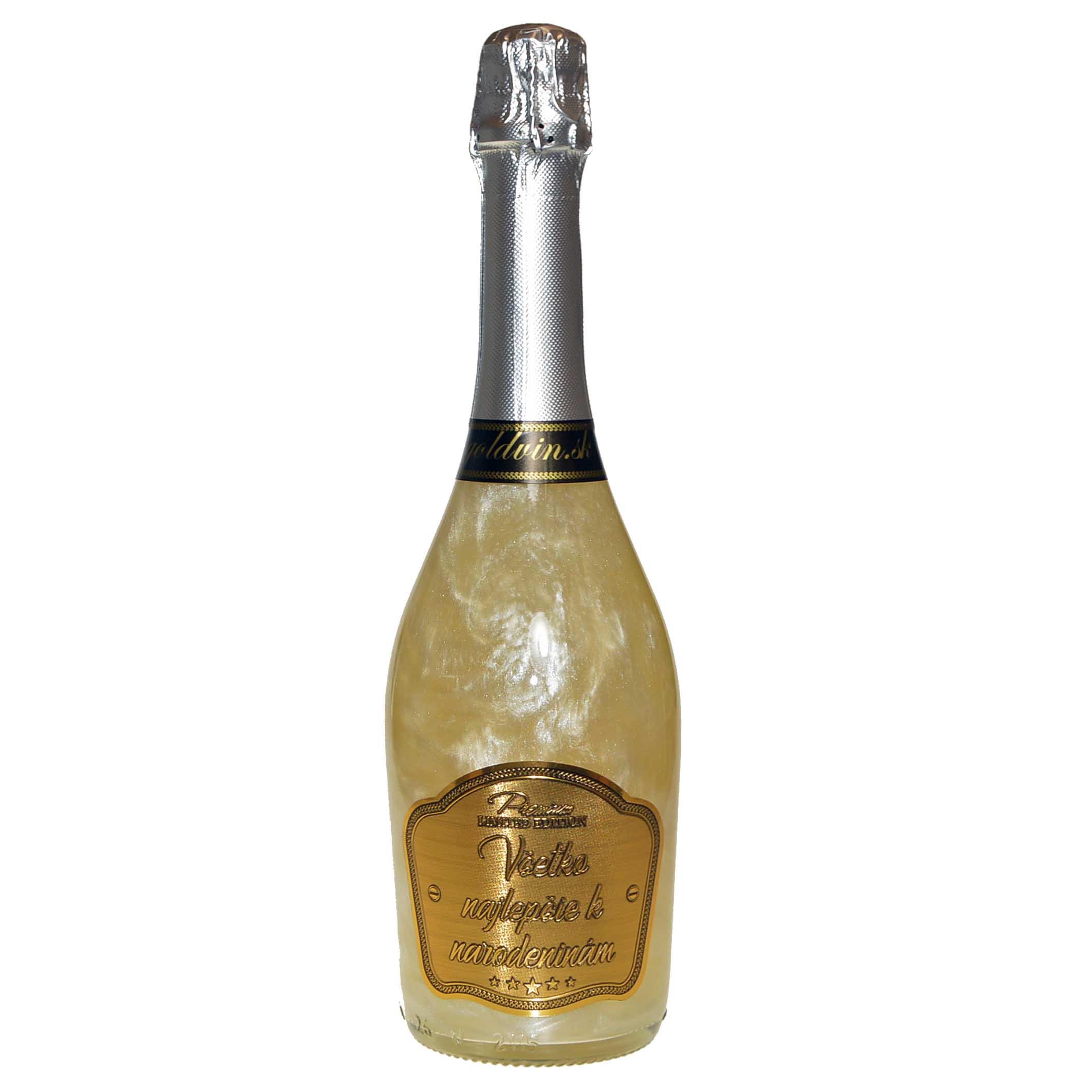 Perlové šampanské GHOST strieborné - Všetko najlepšie k narodeninám