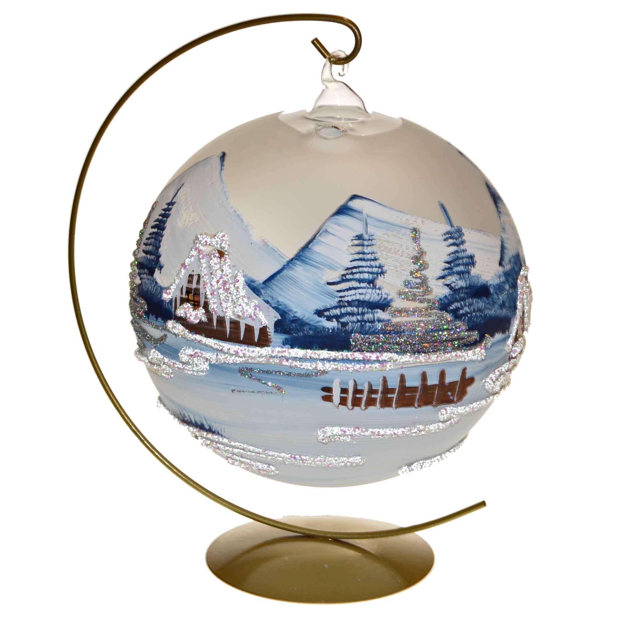 Svietnik bielo-modrý matný