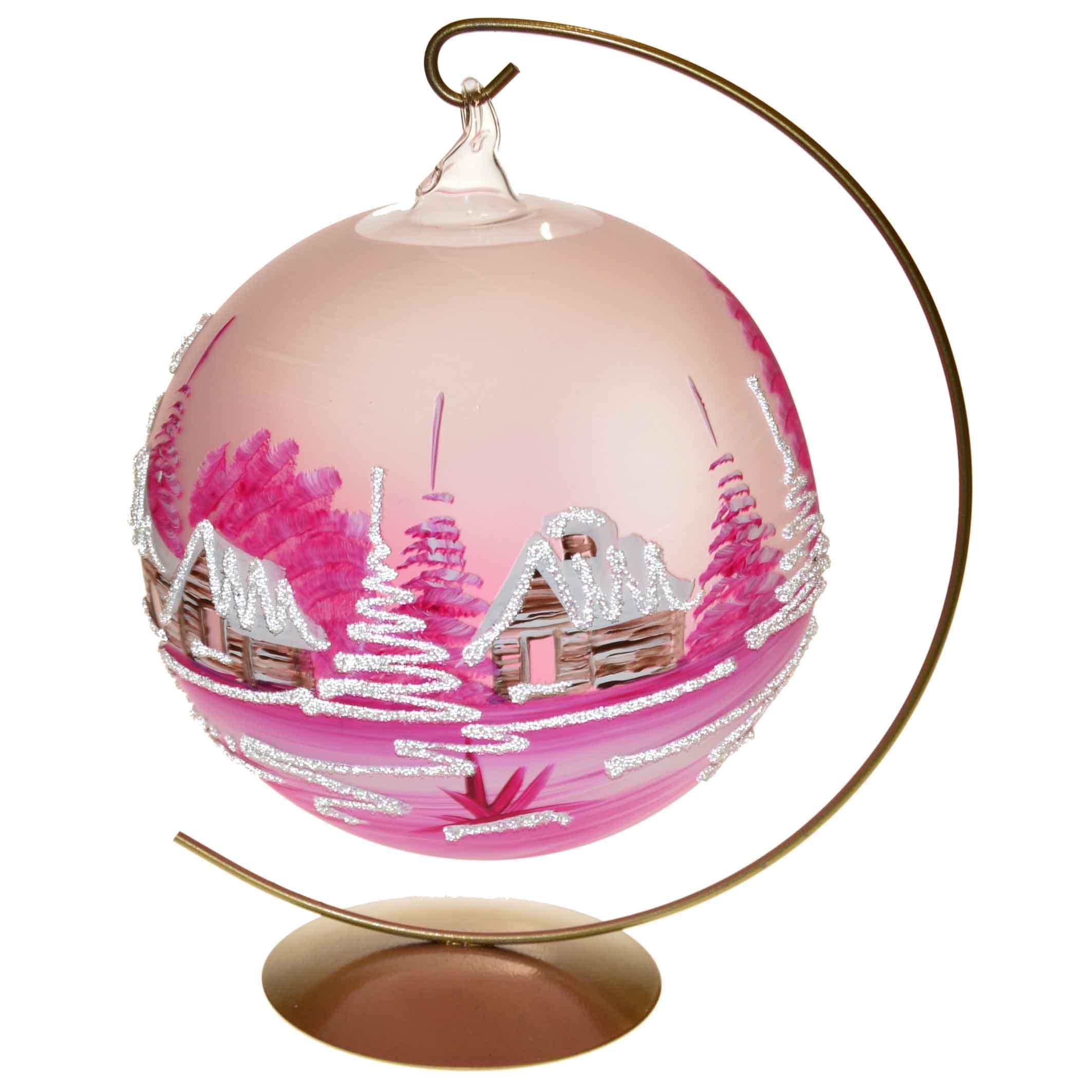 Svietnik bielo-ružový matný