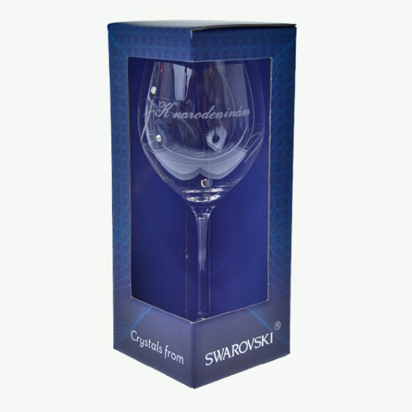 Výročný pohár na víno SWAROVSKI- K narodeninám