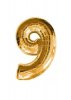 Balón fóliový zlatý číslo 9 - 80 cm