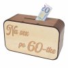 Drevená pokladnička s nápisom - Na sex po 60-tke