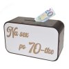 Drevená pokladnička s nápisom - Na sex po 70-tke