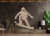 Drevený obraz – Skok na snowboarde