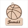 Drevená kľúčenka - Basketbalová lopta s menom