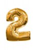 Balón fóliový zlatý číslo 2 - 106 cm