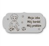Drevená tabuľka na dvere - Moja izba môj bordel môj problém - futbalista