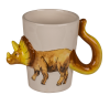 Keramický hrnček s dinosaurom - Triceratops