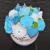 Mydlová Kytica v keramickom kvetináči - svadobná modrá