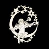 Vianočná ozdoba - Anjelik na mesiaci s trumpetou 9 cm