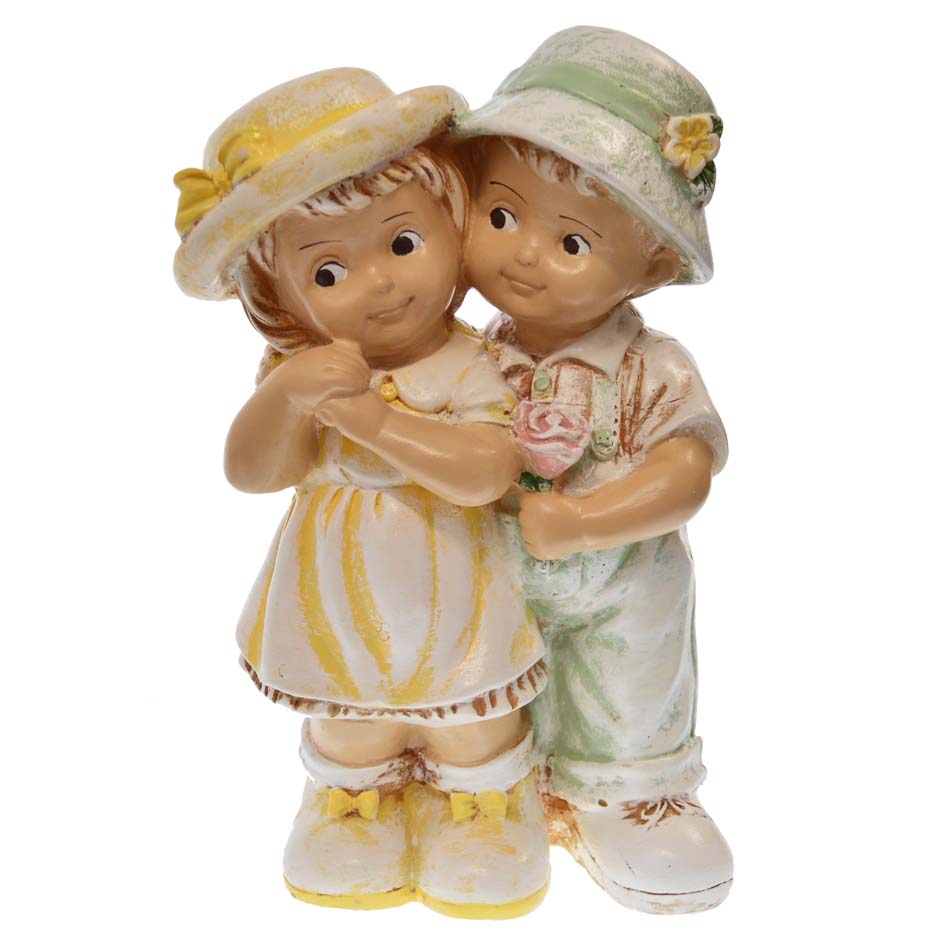 Záhradná dekorácia - chlapec s dievčatkom 33 cm