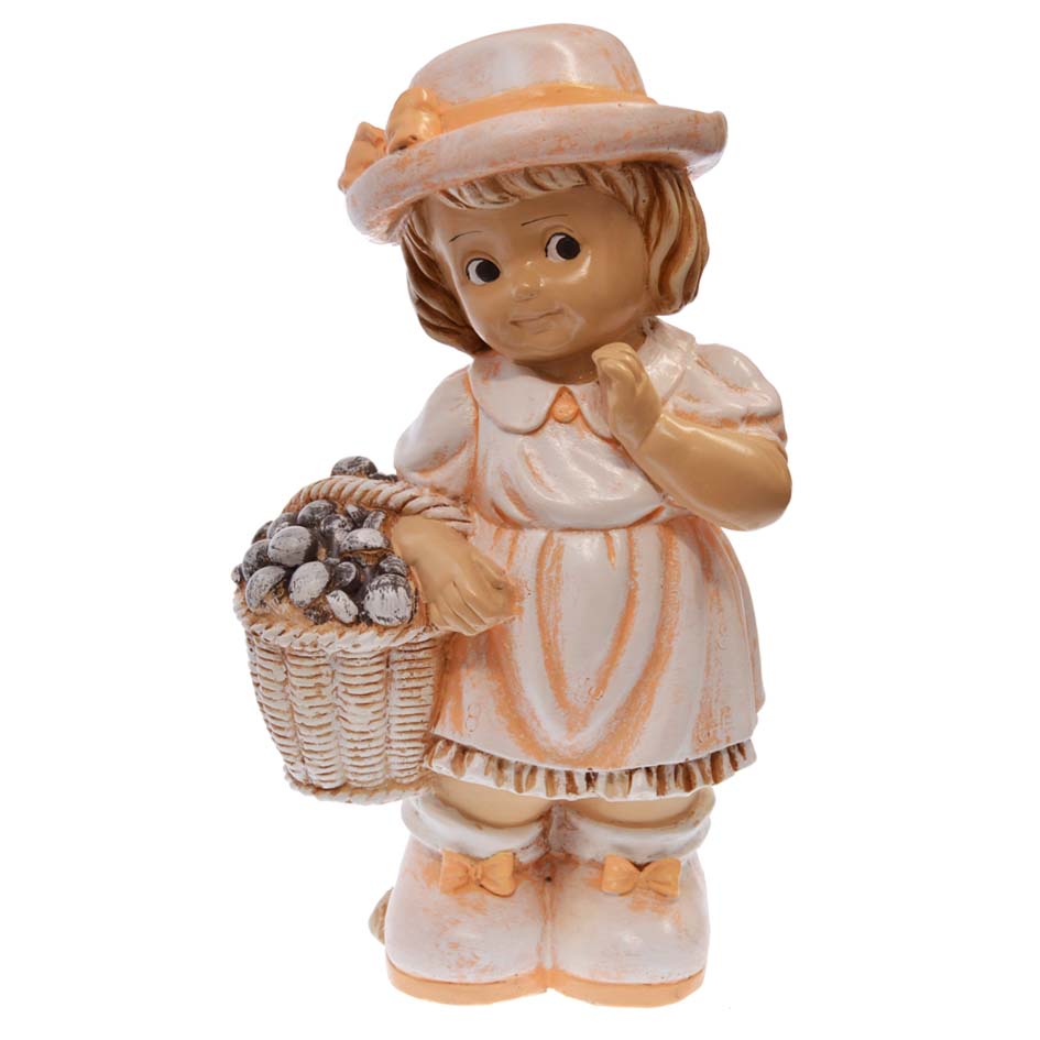 Záhradná dekorácia - dievčatko s košíkom 38 cm