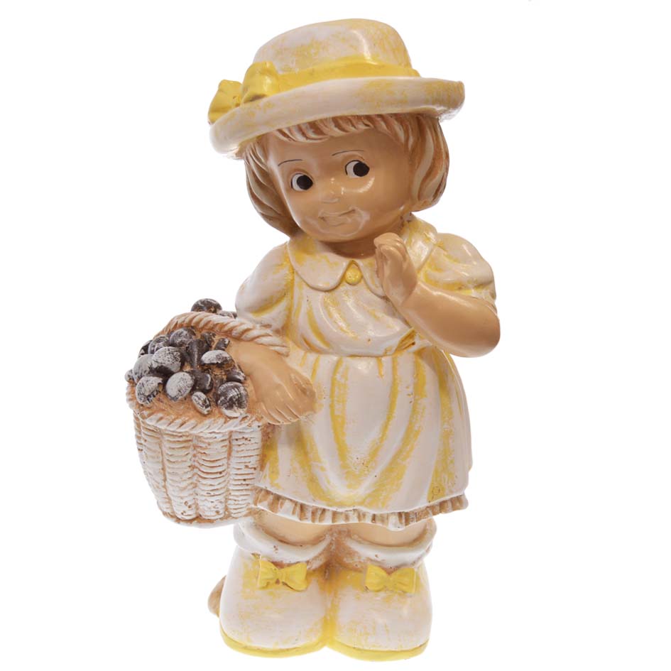 Záhradná dekorácia - dievčatko s košíkom 38 cm