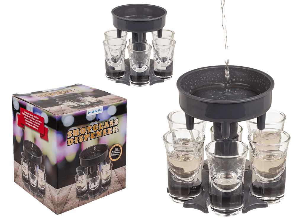 Zásobník na panáky so 6 pohárikmi